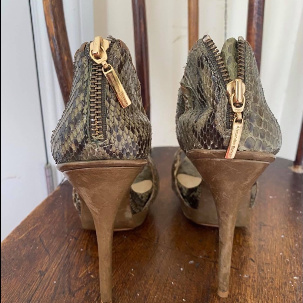 Alexandre Birman Python Peep Toe Pumps Exclusive - image 5